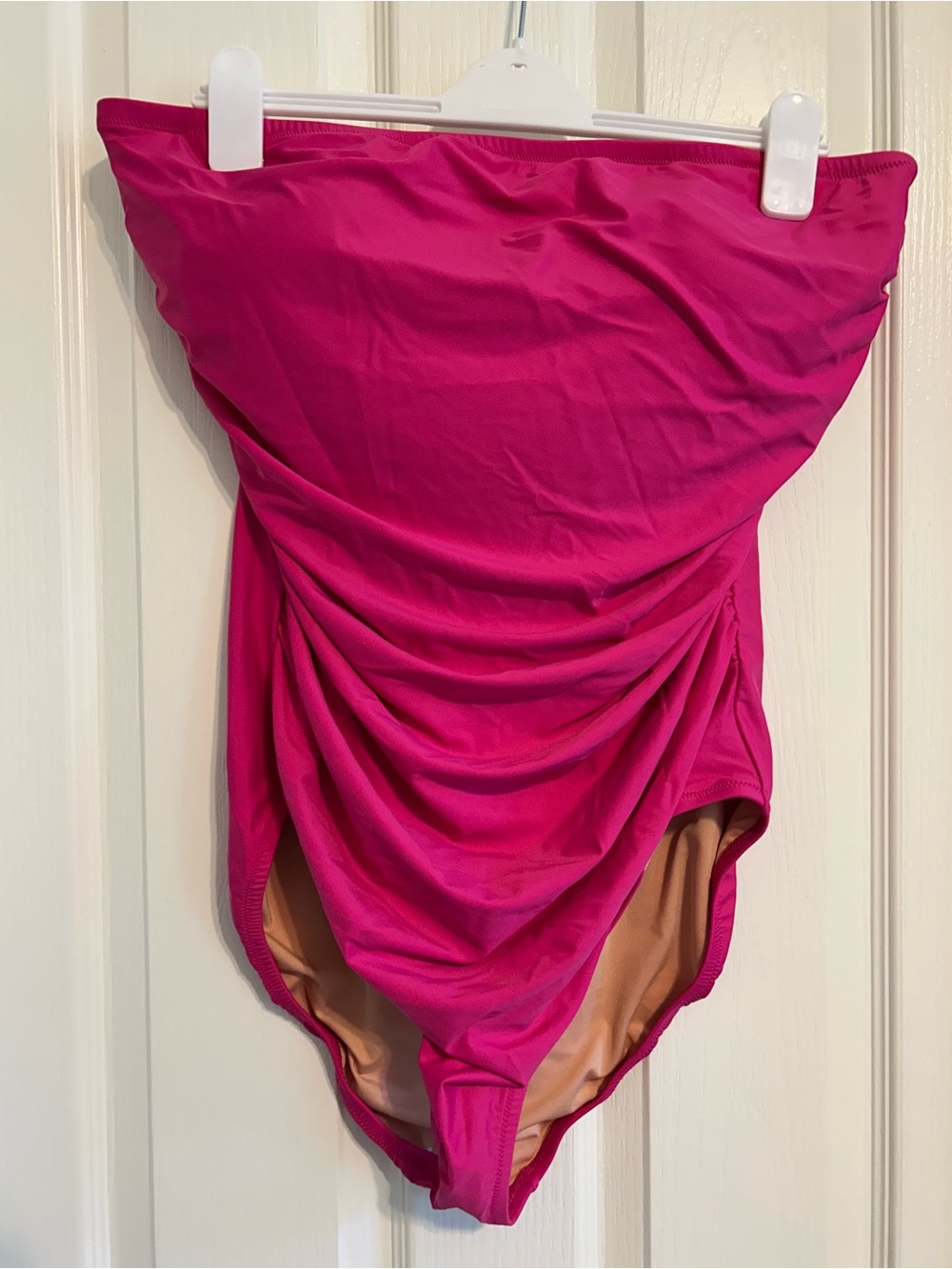 J. Crew Bright Magenta Ruched One-Piece Swimsuit